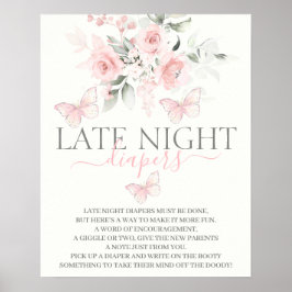 Späte Nacht Diapers Schmetterlingszeichen Poster
