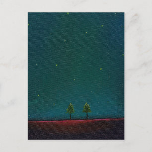 Späte Nacht Treffen dunkle Sternenhimmel Natur Bau Postkarte
