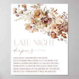Späte Nacht Windeln boho Herbst Blumenkohl Poster