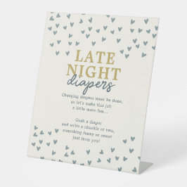 Späte Nacht Windeln Little Sweetheart Junge Herzen Sockelschild