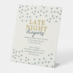 Späte Nacht Windeln Little Sweetheart Junge Herzen Sockelschild