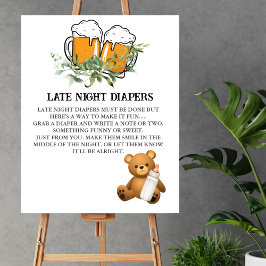 Späte Nacht Windeln Spiel ein Baby ist Brauthema Poster