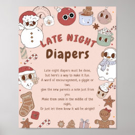 Späte Nacht Windeln Weihnachtsduschenspiel Poster