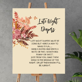 Späte Nacht Windelspiel Boho Fall Rustikale Braun Poster