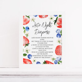 Späte Nachttaucher Berry Baby Dusche Poster