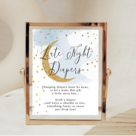 Späte Nachttaucher Blue Gold Moon Baby Showspiel Poster