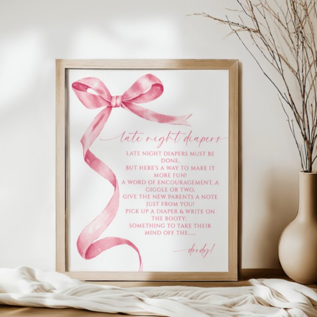 Späte Nachttaucher Pink Bow Baby Dusche Poster (Von Creator hochgeladen)