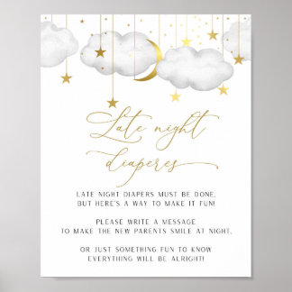 Späte Nachttaucher Schild, Baby Showspielplakat Poster