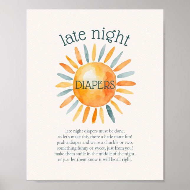 Späte Nachttaucher Sun Baby Duschgame Poster (Vorne)