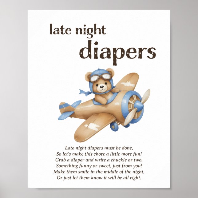 Späte Nachttaucher Teddy Bear Baby Boy Showspiel Poster (Vorne)