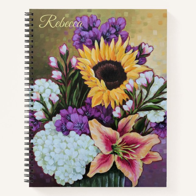 "Spate Summer Bouquet" Custom Floral Journal Notizbuch (Vorderseite)