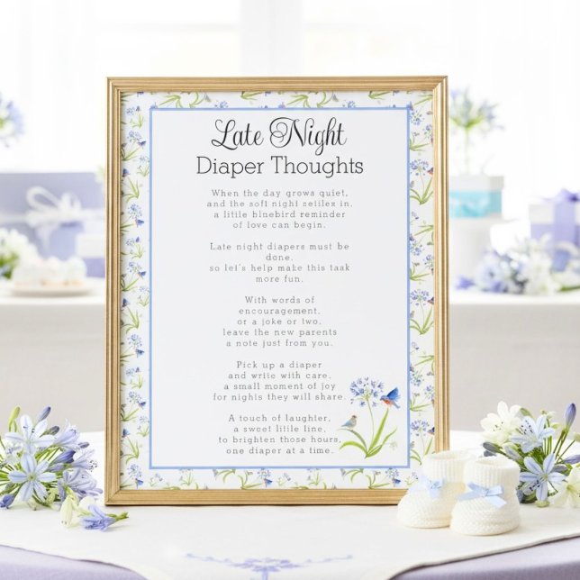 Späte Windelgedanken Lily mit Blaumeise Poster (Von Creator hochgeladen)