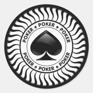 Spaten-Poker-Chip Runder Aufkleber