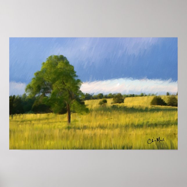 Später Abend - Malerei Poster (Vorne)