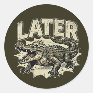 Später Alligator benutzerdefinierter Aufkleber Ges