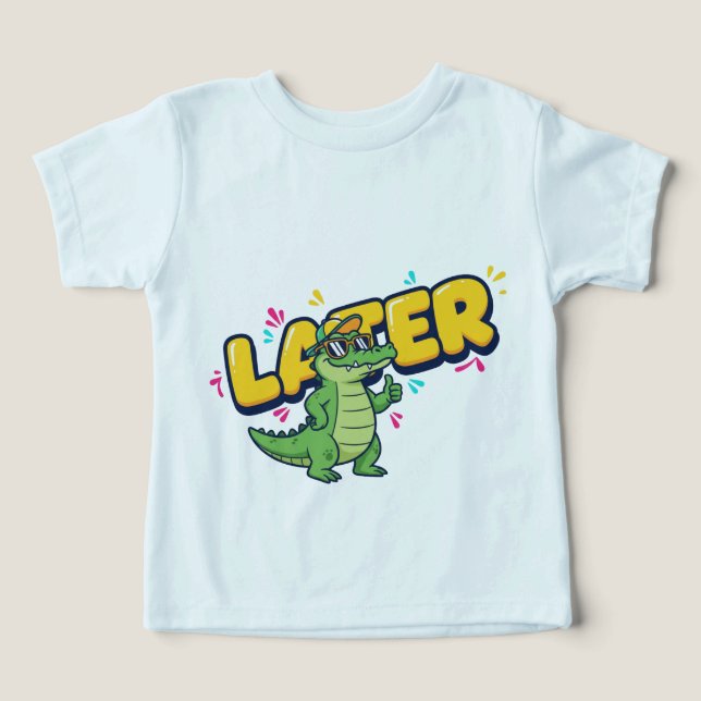 Später Alligator - Cooler Cartoon Gator (Design Vorderseite)