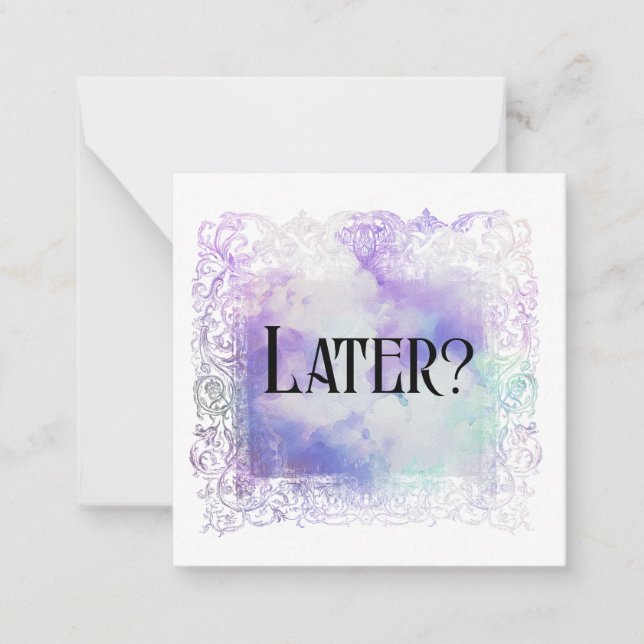 *~* Später? Beziehung AP63 flache Note Card Mitteilungskarte (Vorderseite)