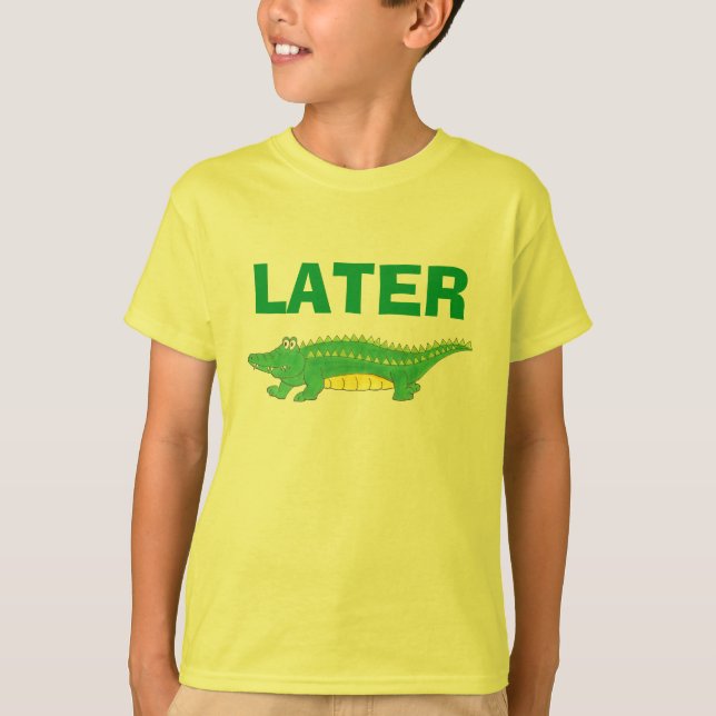 Später Gator Green Yellow Alligator Tee Shirt (Vorderseite)