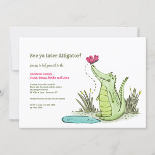 Später geht der Alligator aus dem Party Einladung