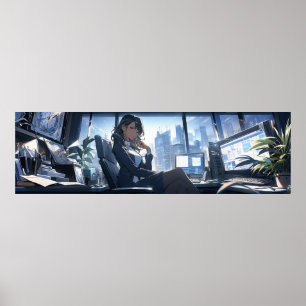 Später Nachmittag in meinem Büro - Ultraweit Poster
