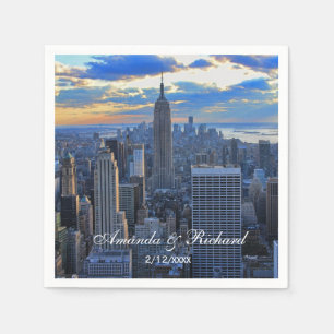 Später Nachmittag NYC-Skyline, wenn der Sonnenunte Serviette