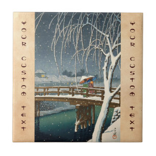 Später Schnee entlang Edo-Fluss hasui kawase Fliese