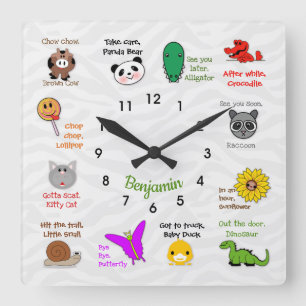 Später wurde die Alligator-Rhyme-Wall-Uhr Quadratische Wanduhr