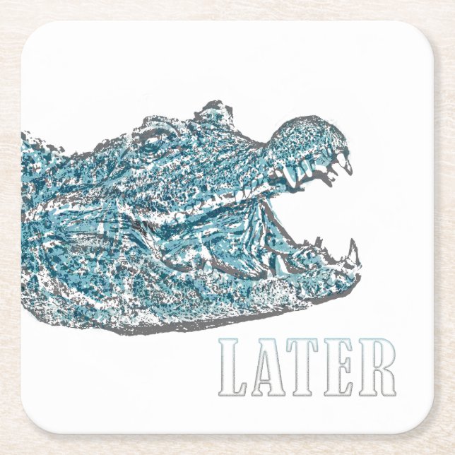 Spätere Alligator Rechteckiger Pappuntersetzer (Vorderseite)