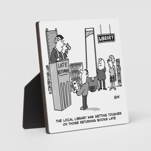 Spätes Bibliothekbuch. Schwere Strafe. Funny Fotoplatte (Vorderseite)