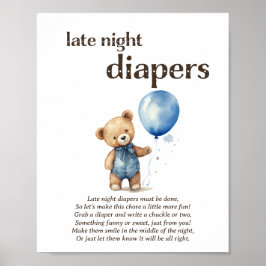 Spätes Nachttaucher Boy Baby Duschgame Poster
