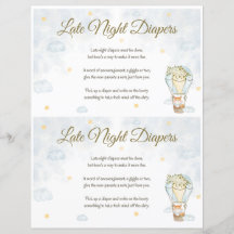 Spätes Night Diapers Baby Showspiel