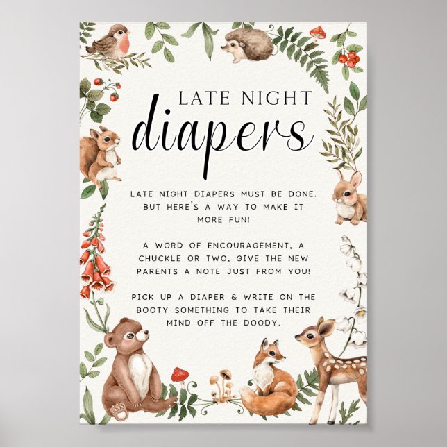 Spätes Night Diapers Baby Showspiel Poster (Vorne)