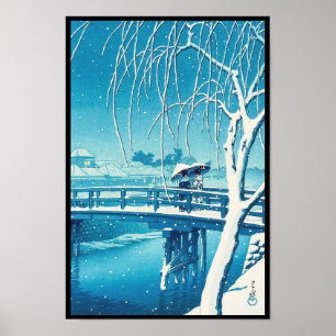 Spätes Schnee entlang Edo River hasui kawase Winte Poster