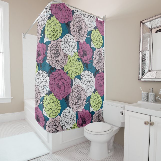 Spätfrühlinggarten Duschvorhang (Beispiel)