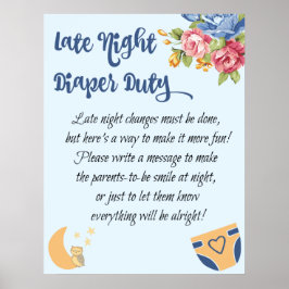 Spätnacht-Windeln-Duty-Blue-Baby-Duschgame Poster