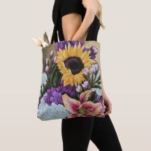 "Spätsommer-Blumenstrauß-" BlumenTaschen-Tasche