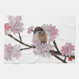 Spatz, Kirschblüten Handtuch