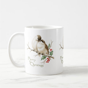 Spatzen auf einem Weihnachtszweig Kaffeetasse