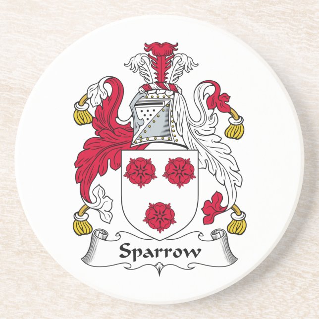 Spatzen-Familienwappen Getränkeuntersetzer (Vorne)