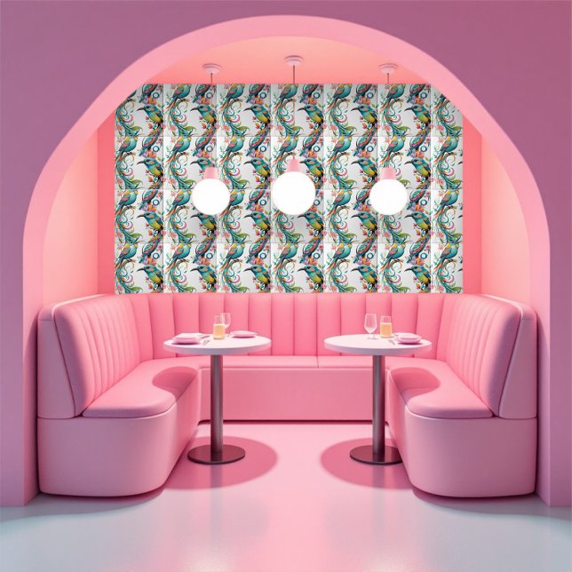 Spatzen und Blüten Fliese (Von Creator hochgeladen)