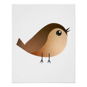 Spatzen-Vogel-Cartoon Poster