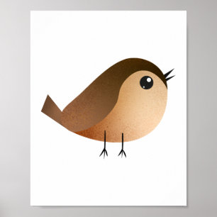 Spatzen-Vogel-Cartoon Poster