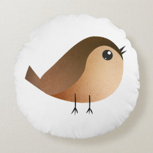 Spatzen-Vogel-Cartoon Rundes Kissen