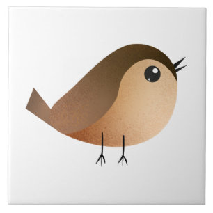 Spatzen-Vogel-Cartoon-T-Shirt Fliese