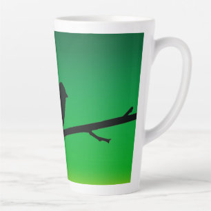 Spatzensilhouette auf Limonen Milchtasse