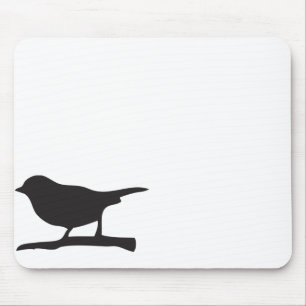 Spatzenvogel u. schwarze u. weiße Silhouette der Mousepad