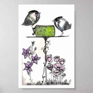 SpatzTeatime! Kunst-Druck Poster