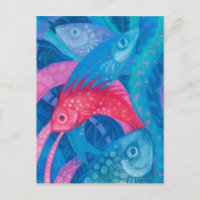 Spawnschen, Fisch, Rosa & Blau, Unterwassermalerei