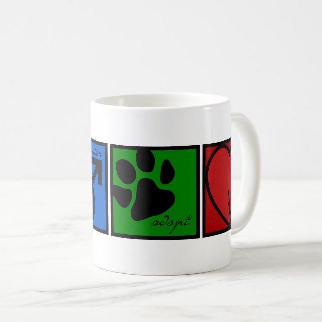 Spay-Neuter-Adoptiert-Liebe Kaffeetasse (VorderseiteRechts)