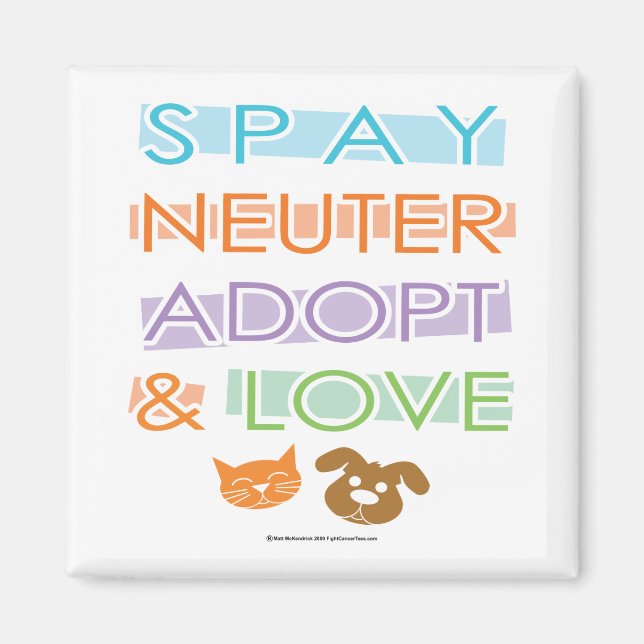 Spay Neuter Adoptiert Liebe Magnet (Vorne)